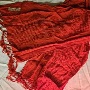 Vintage Cassady woven rayon scarf fringe boho